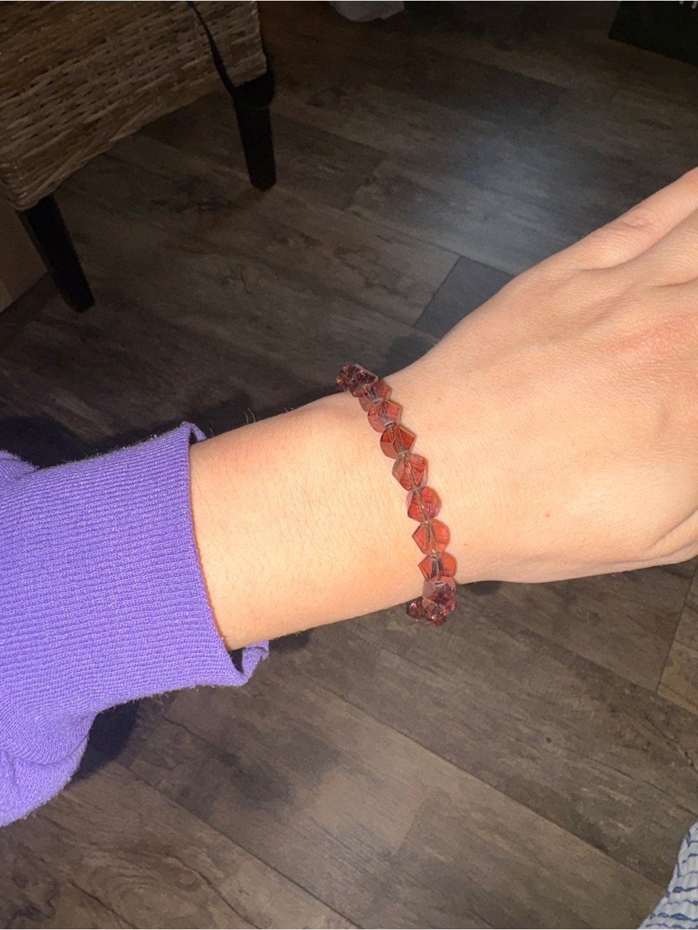 Alex and Ani Wrap Plum Amber Bracelet